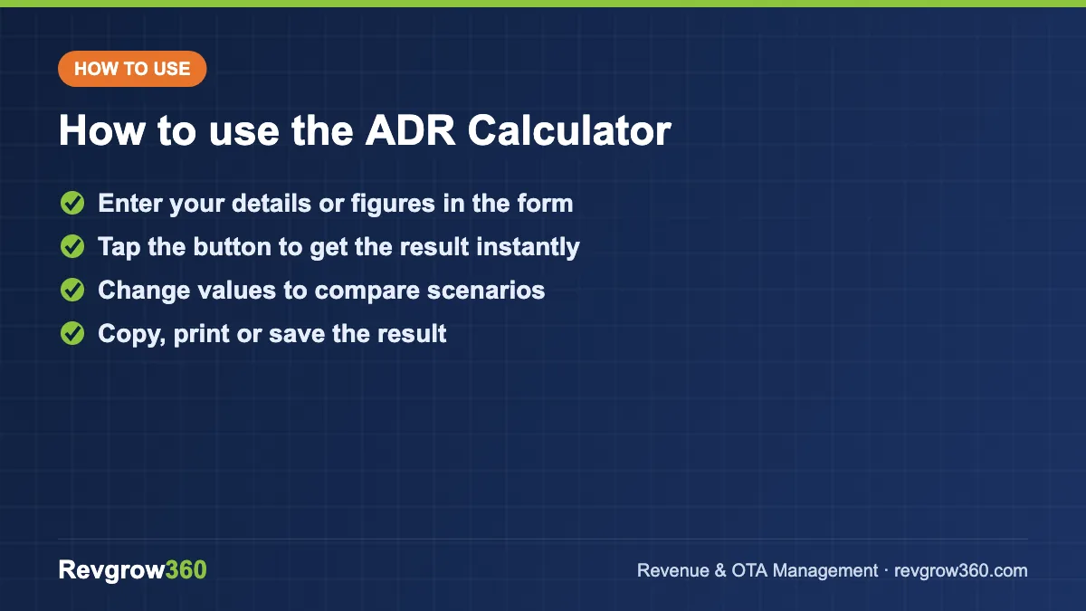 adr calculator tool steps how to use the adr calculator