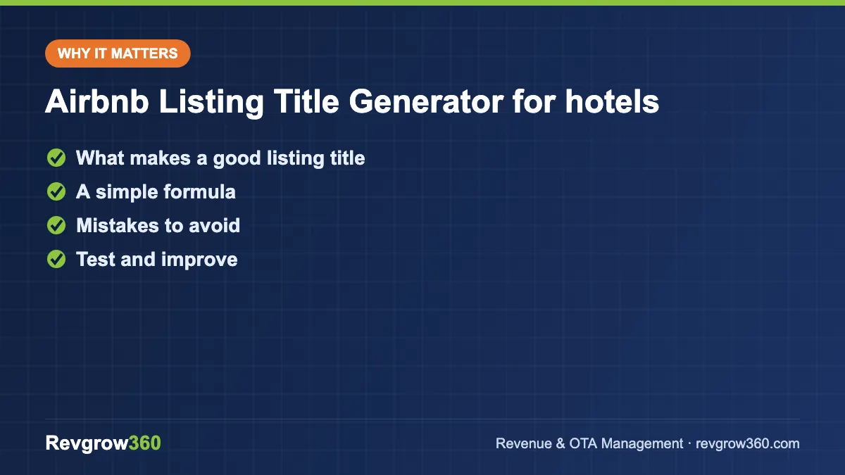 airbnb listing title generator for hotels – key points