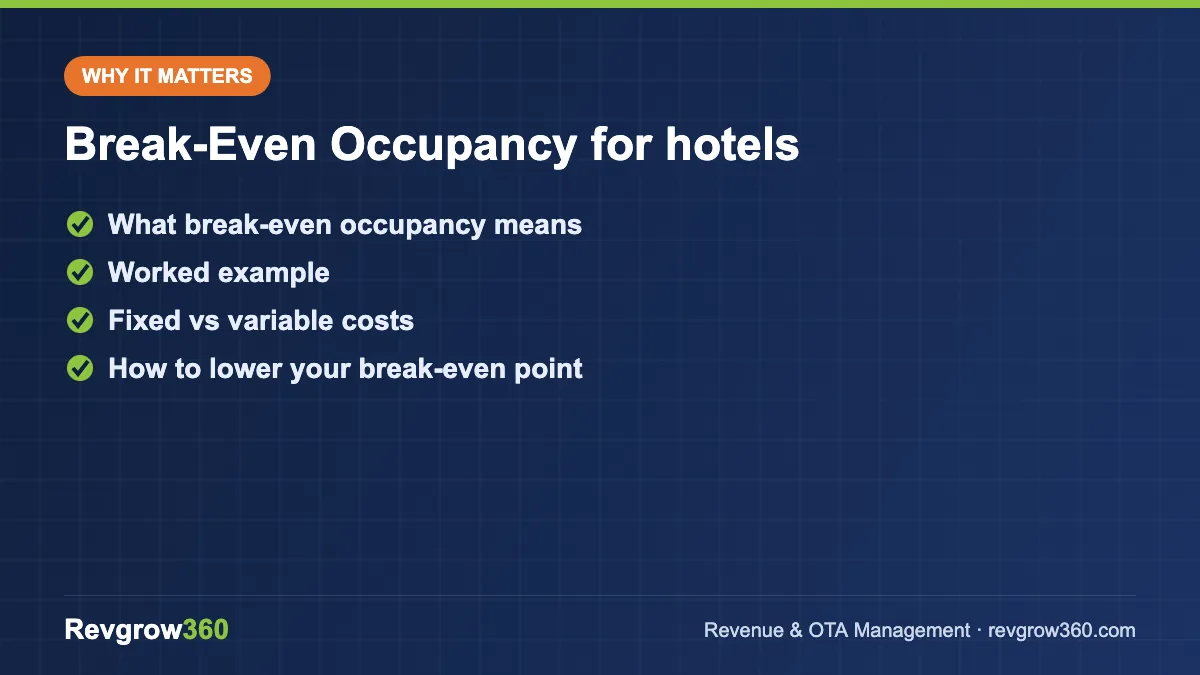 break-even occupancy for hotels – key points