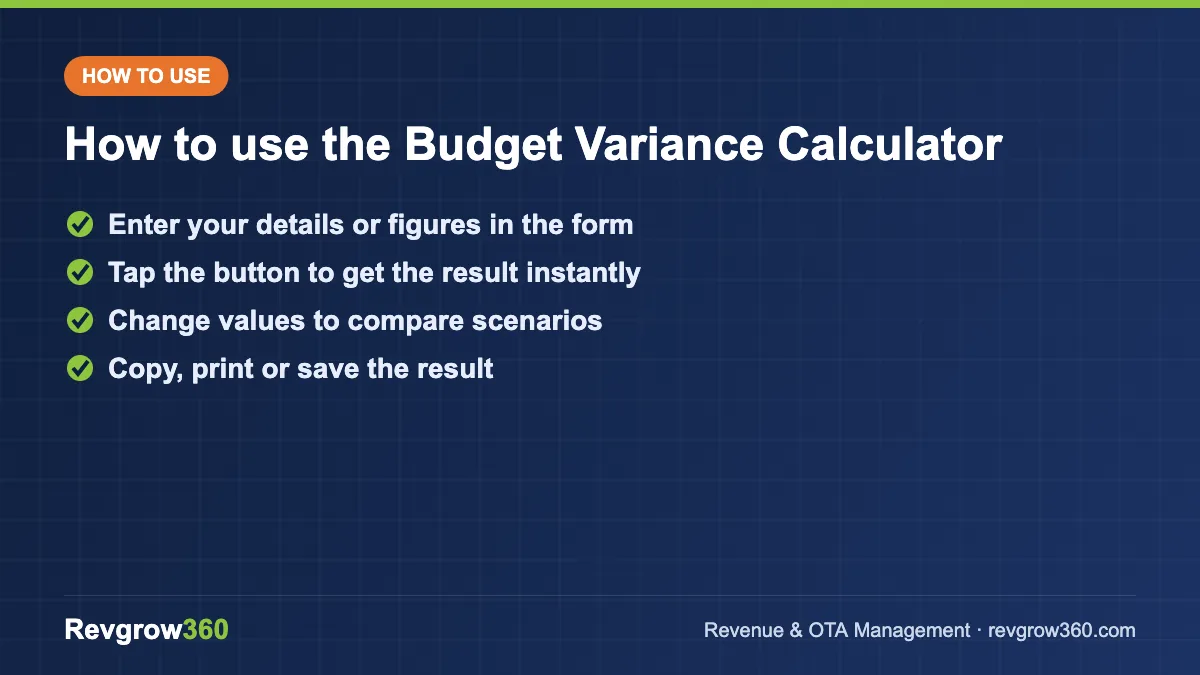 budget variance calculator tool steps how to use the budget variance calculator