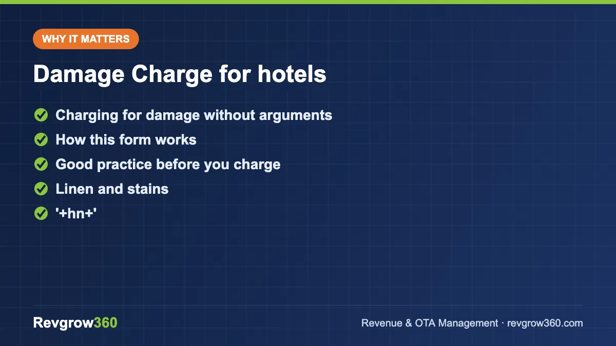 damage charge form generator tool formula damage charge for hotels – key points