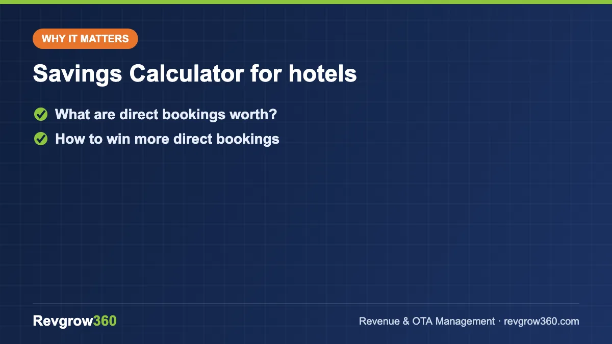 direct booking savings calculator tool formula savings calculator for hotels – key points