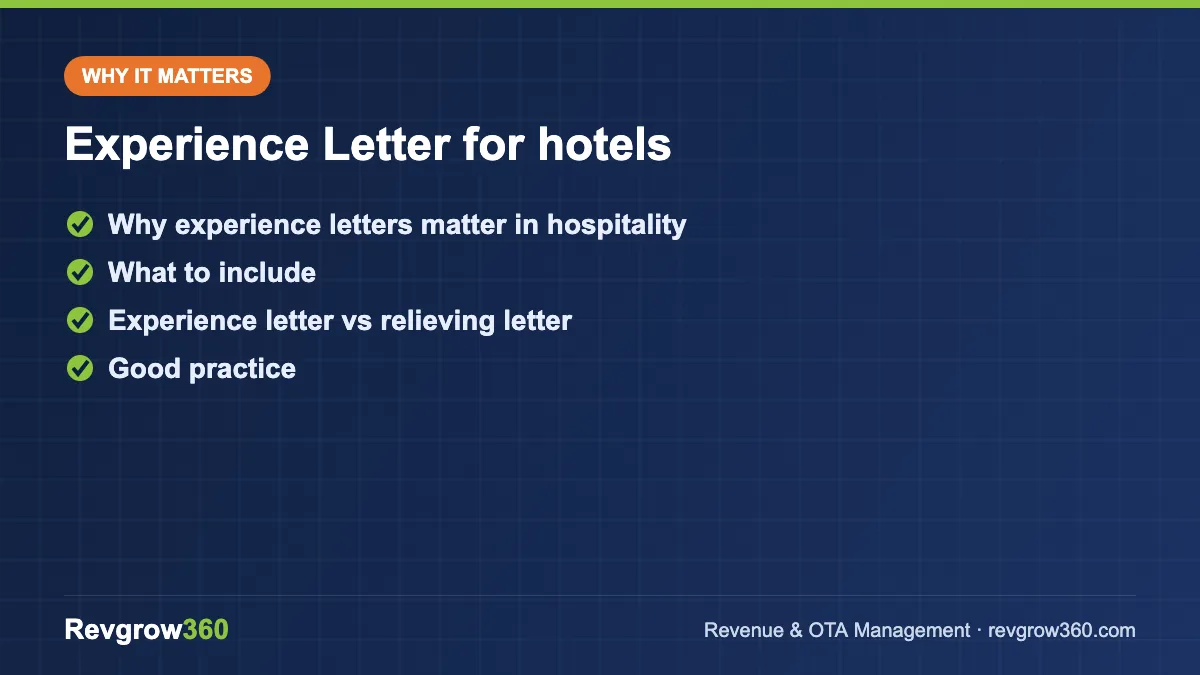 experience letter generator tool formula experience letter for hotels – key points