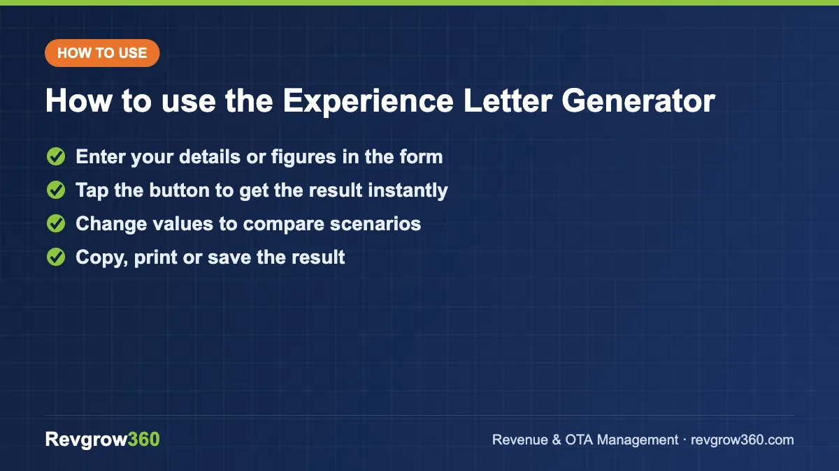 experience letter generator tool steps how to use the experience letter