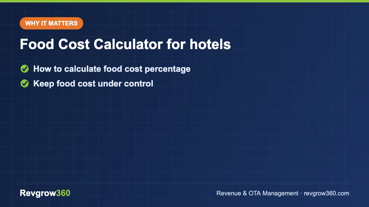 food cost calculator for hotels – key points
