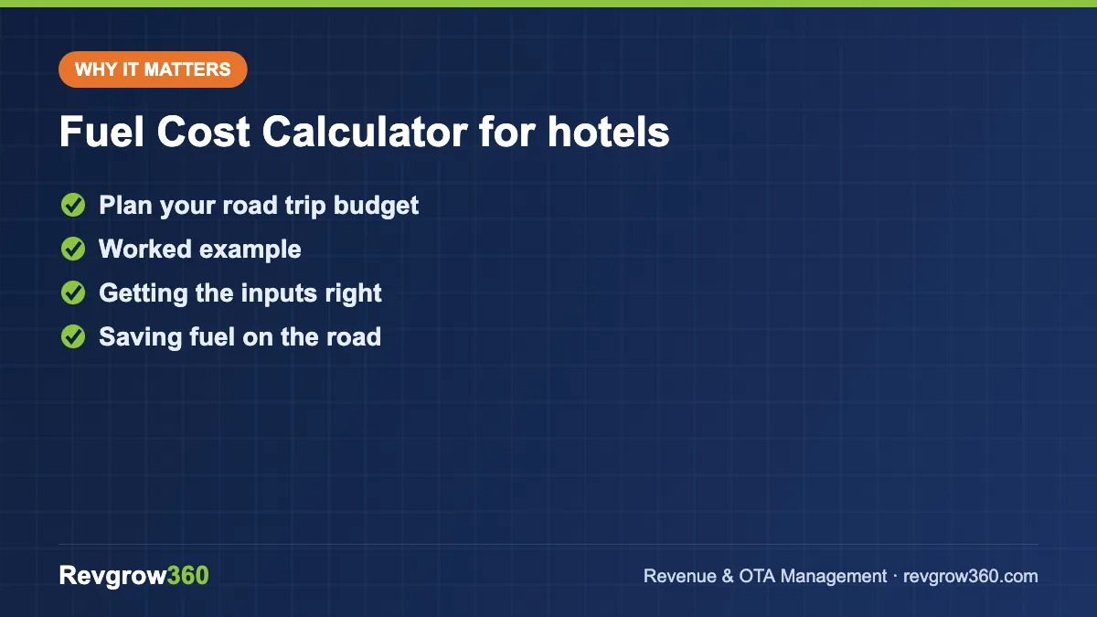 fuel cost calculator tool formula fuel cost calculator for hotels – key points
