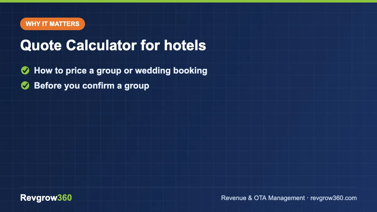 group booking quote calculator tool formula quote calculator for hotels – key points