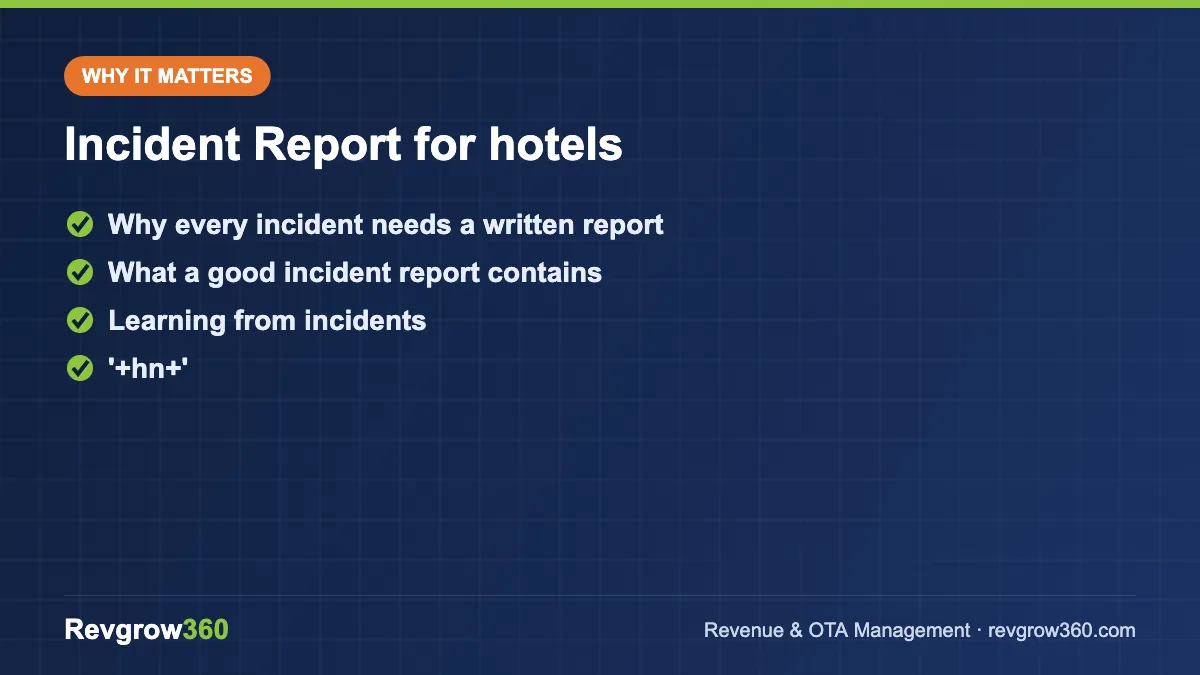 guest incident report form tool formula incident report for hotels – key points