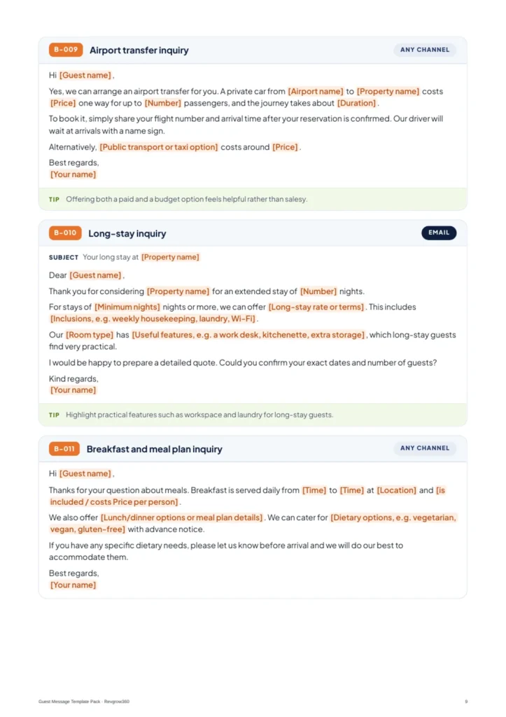guest message templates preview 3 Guest message templates preview 3