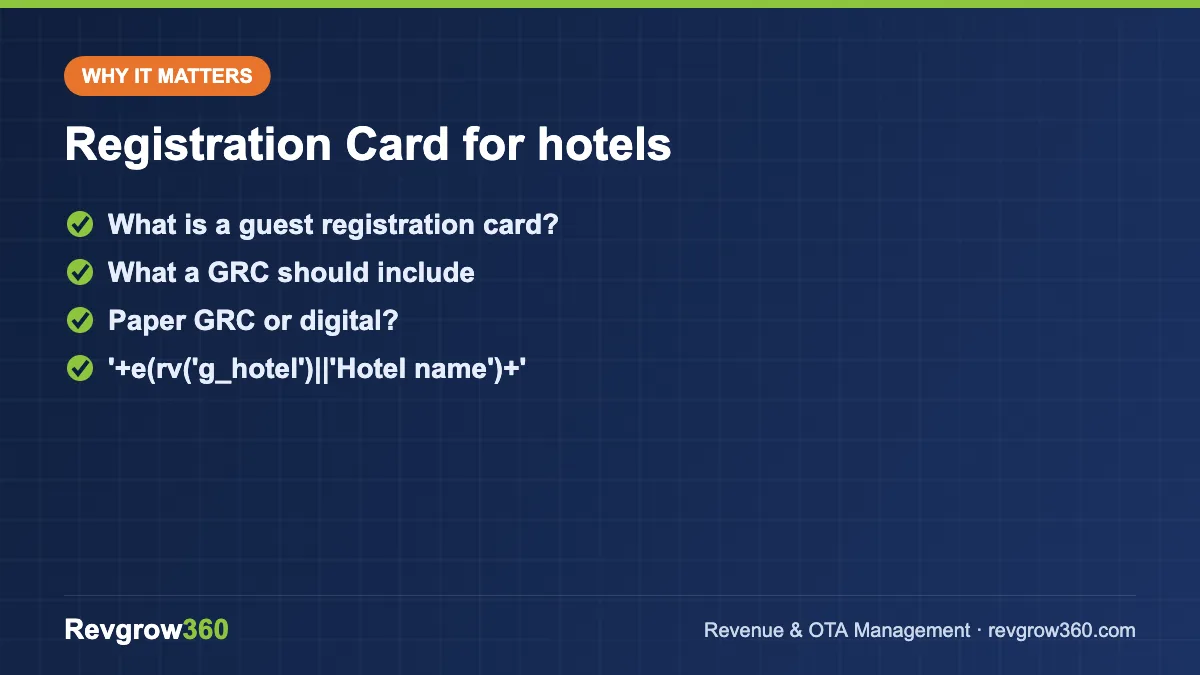 guest registration card format tool formula registration card for hotels – key points