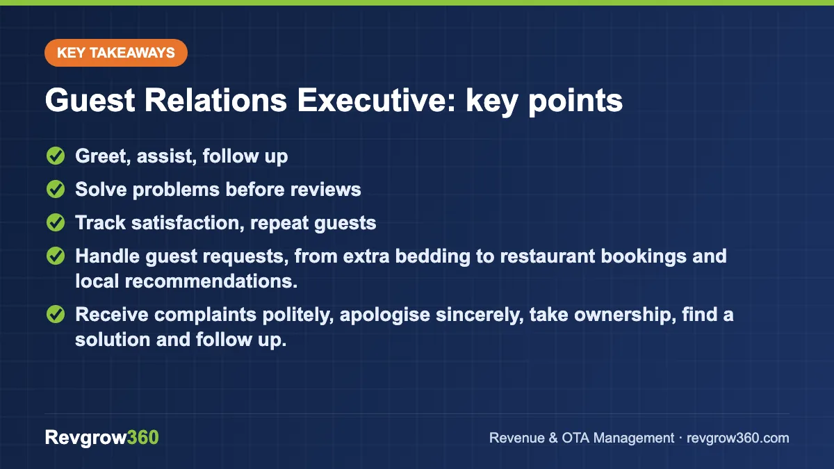 guest relations executive job description takeaways guest relations executive – key takeaways