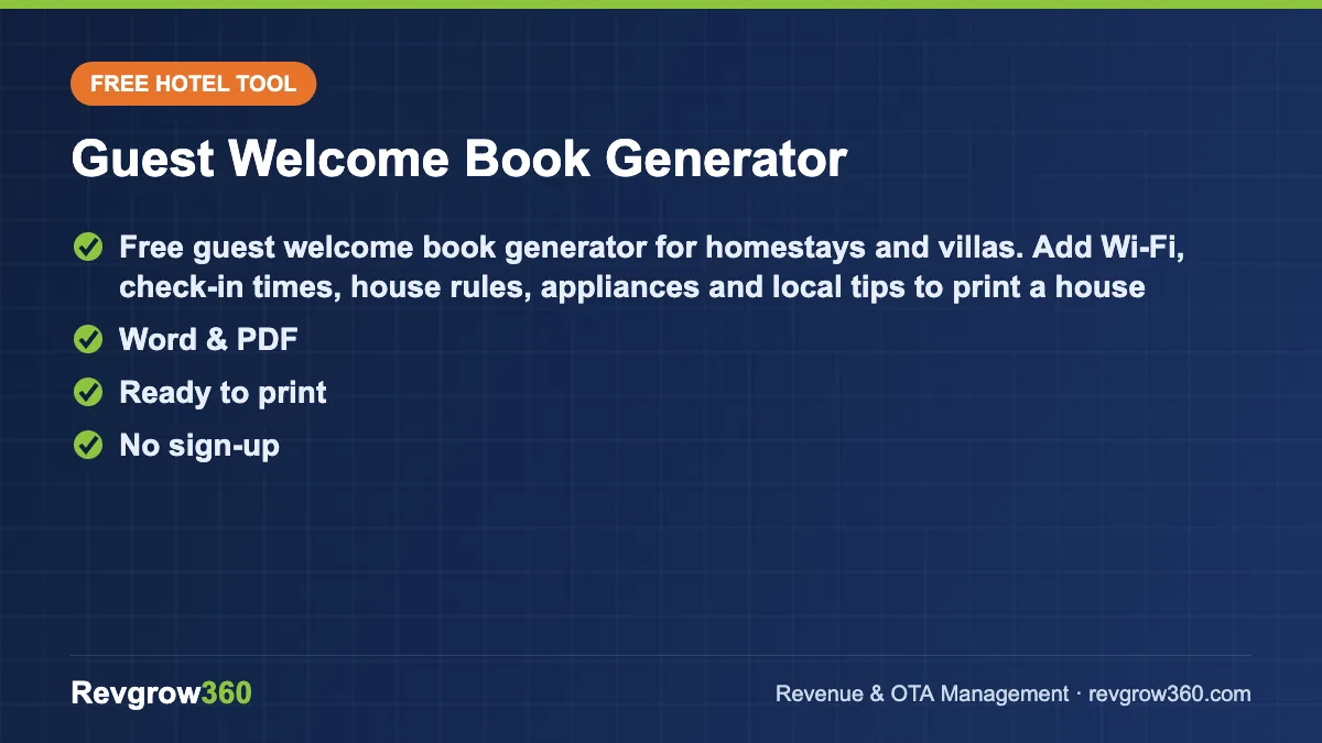 guest welcome book generator tool card guest welcome book generator – free online tool