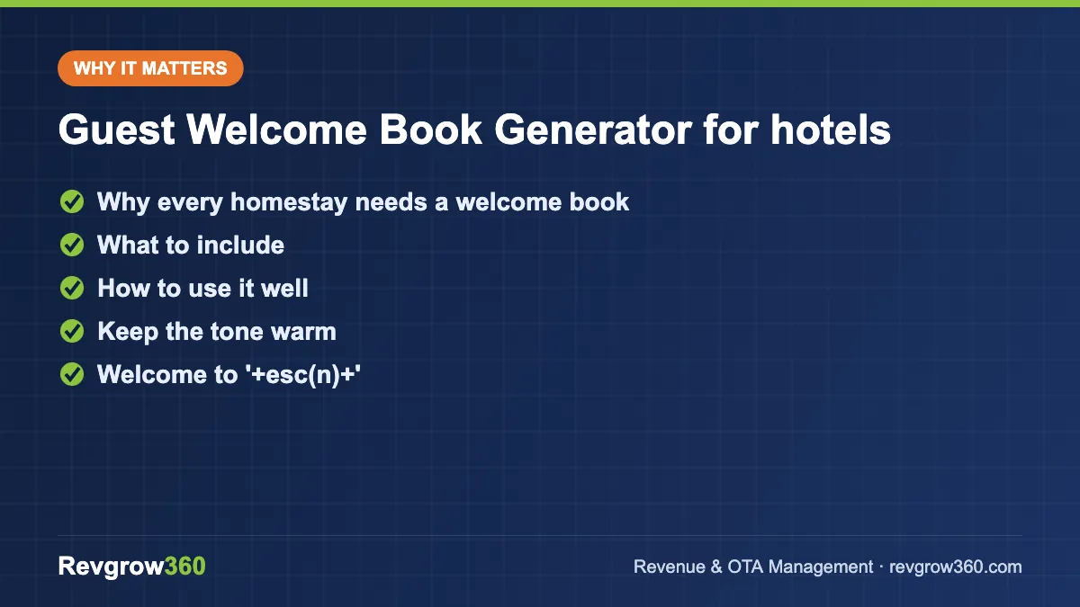 guest welcome book generator tool formula guest welcome book generator for hotels – key points