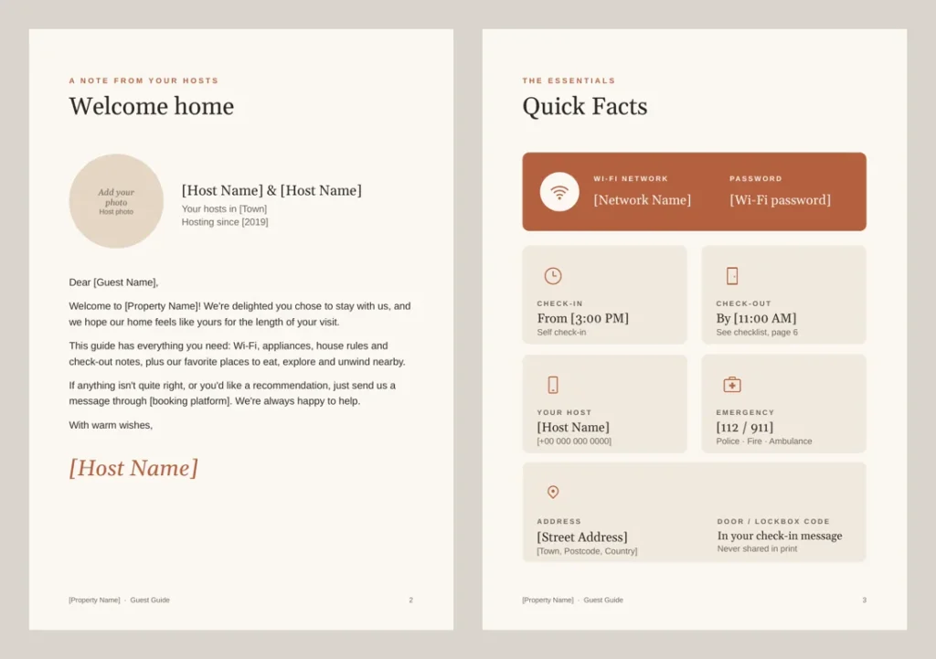guest welcome book kit preview 2 Guest welcome book template preview 2