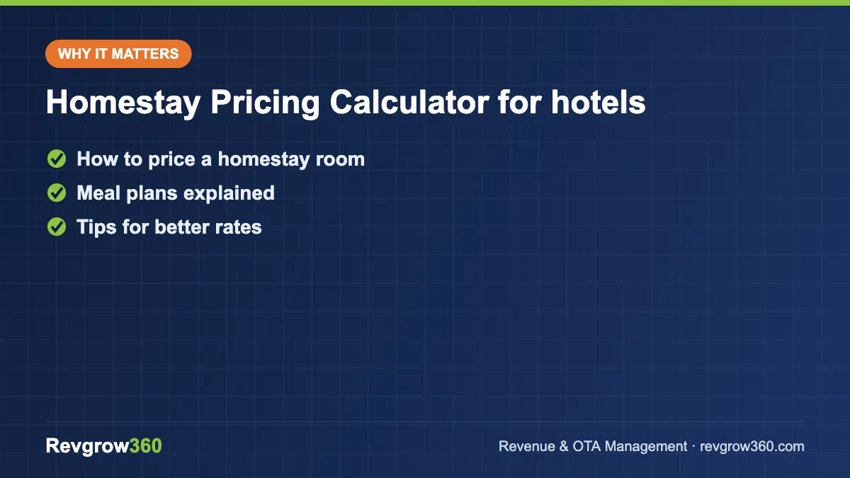 homestay pricing calculator for hotels – key points