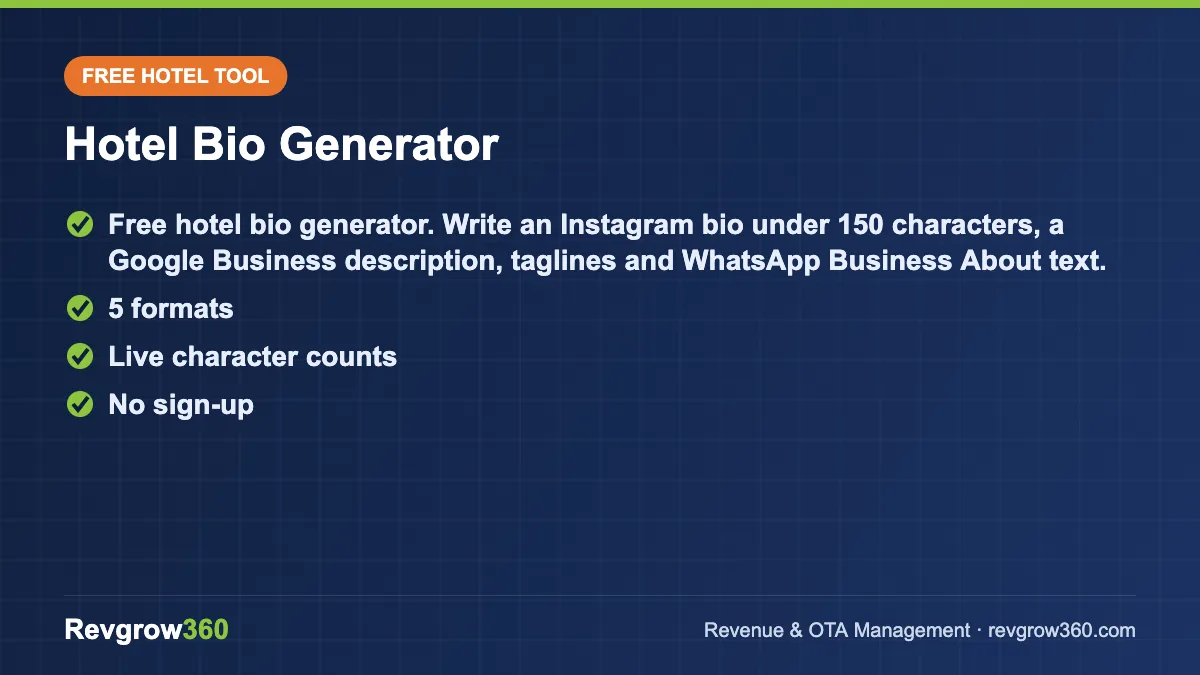 hotel bio generator – free online tool