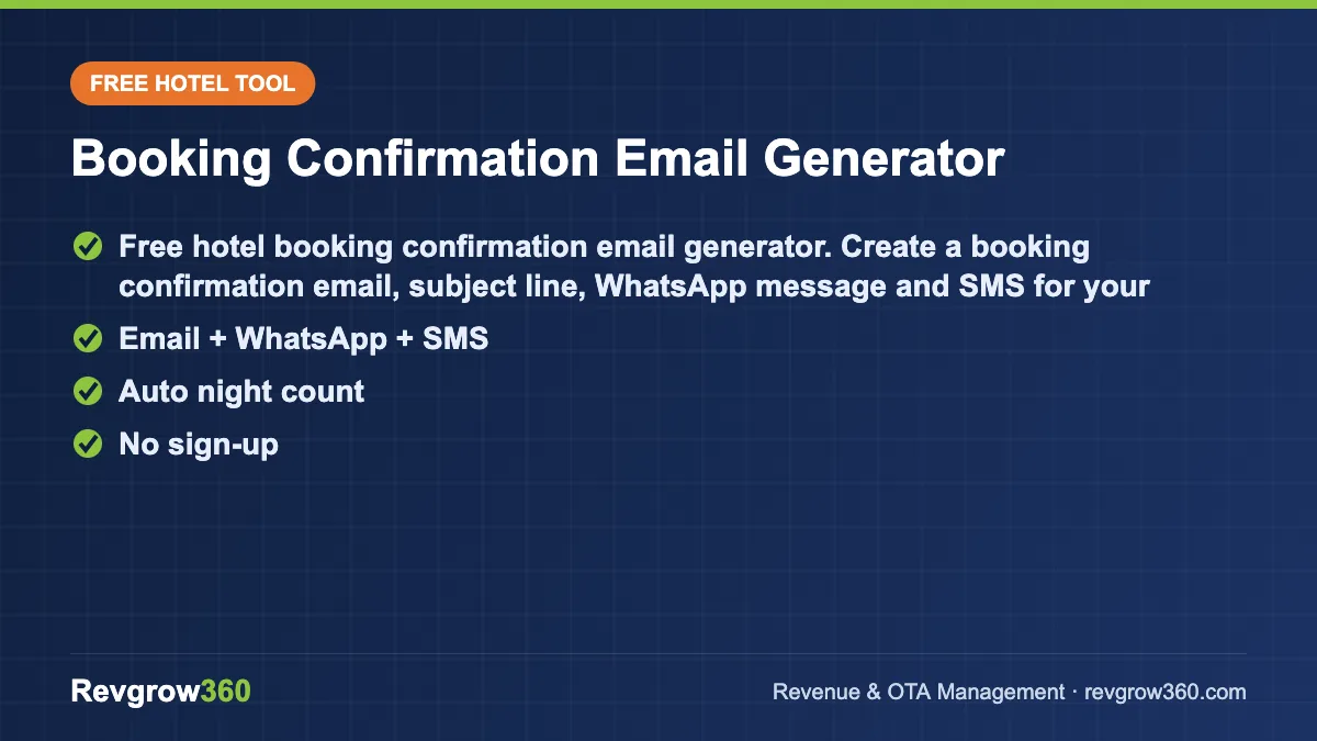 hotel booking confirmation email generator tool card booking confirmation – free online tool
