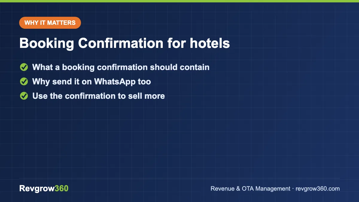 hotel booking confirmation email generator tool formula booking confirmation for hotels – key points