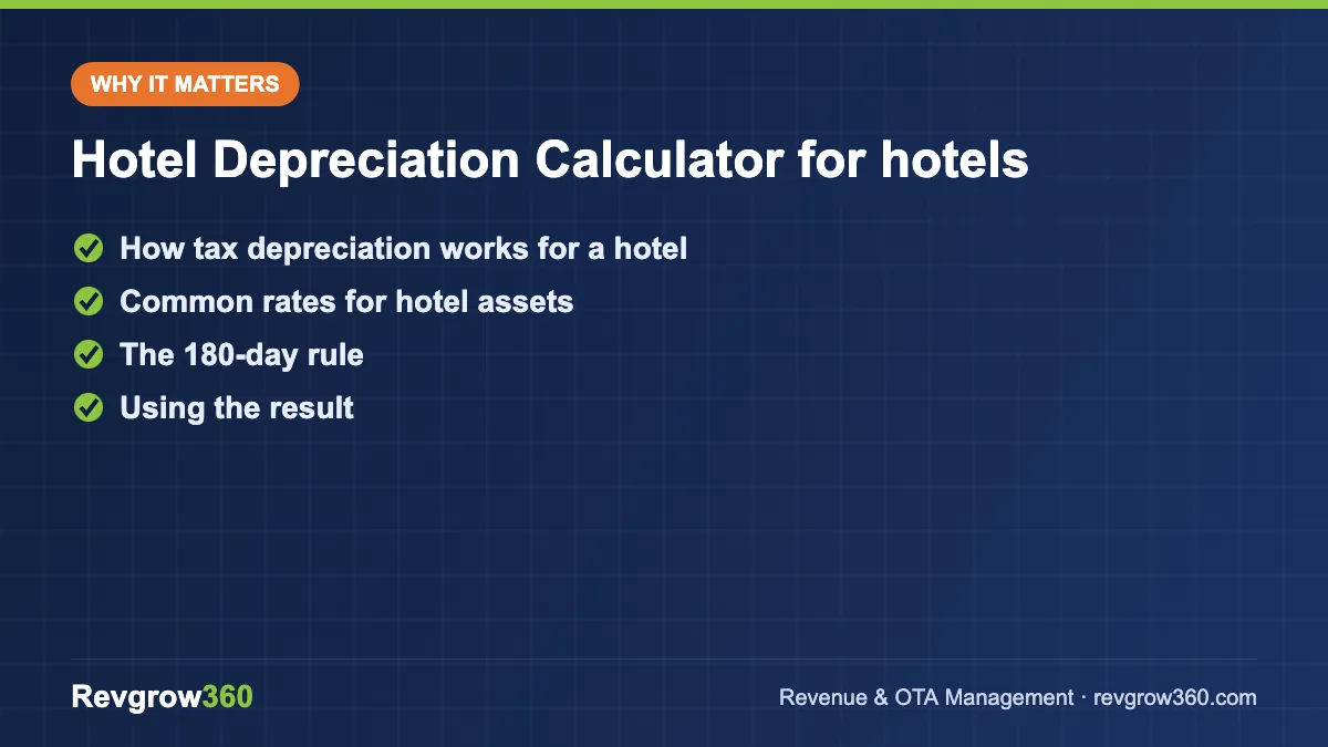 hotel depreciation calculator for hotels – key points