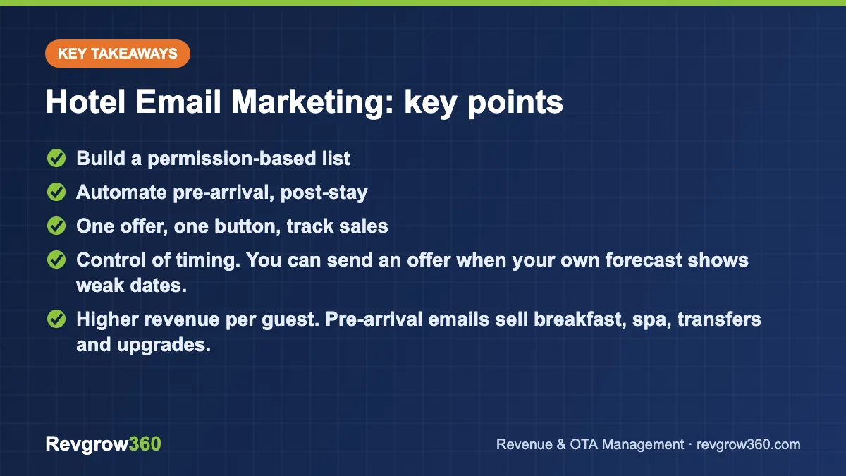 hotel email marketing takeaways hotel email marketing – key takeaways