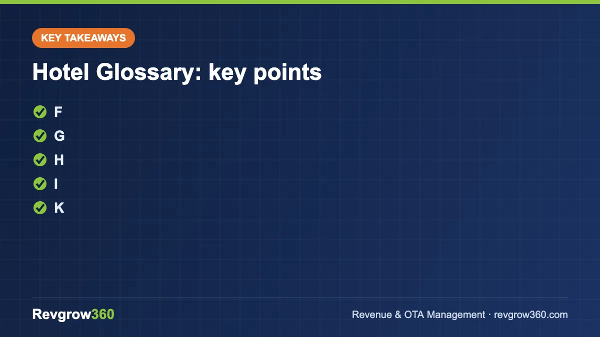 hotel glossary – key takeaways
