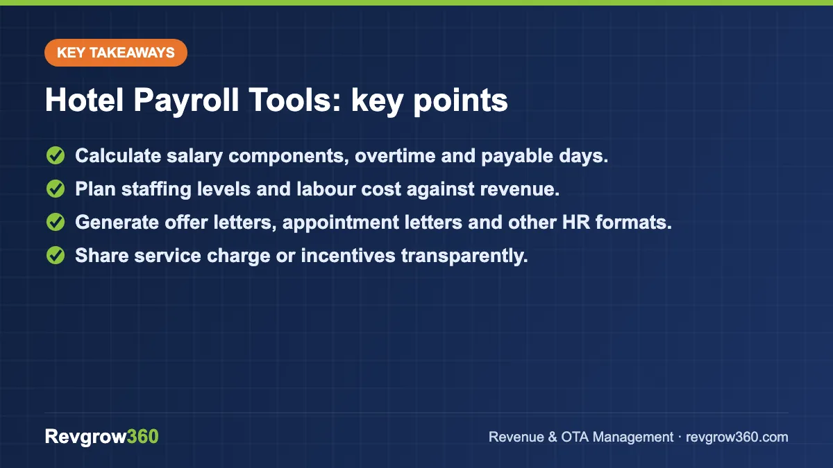hotel payroll tools – key takeaways