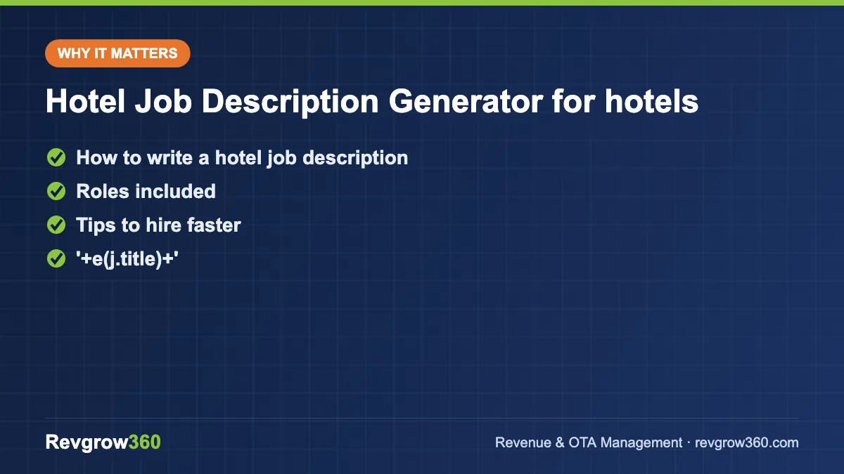 hotel job description generator tool formula hotel job description generator for hotels – key points