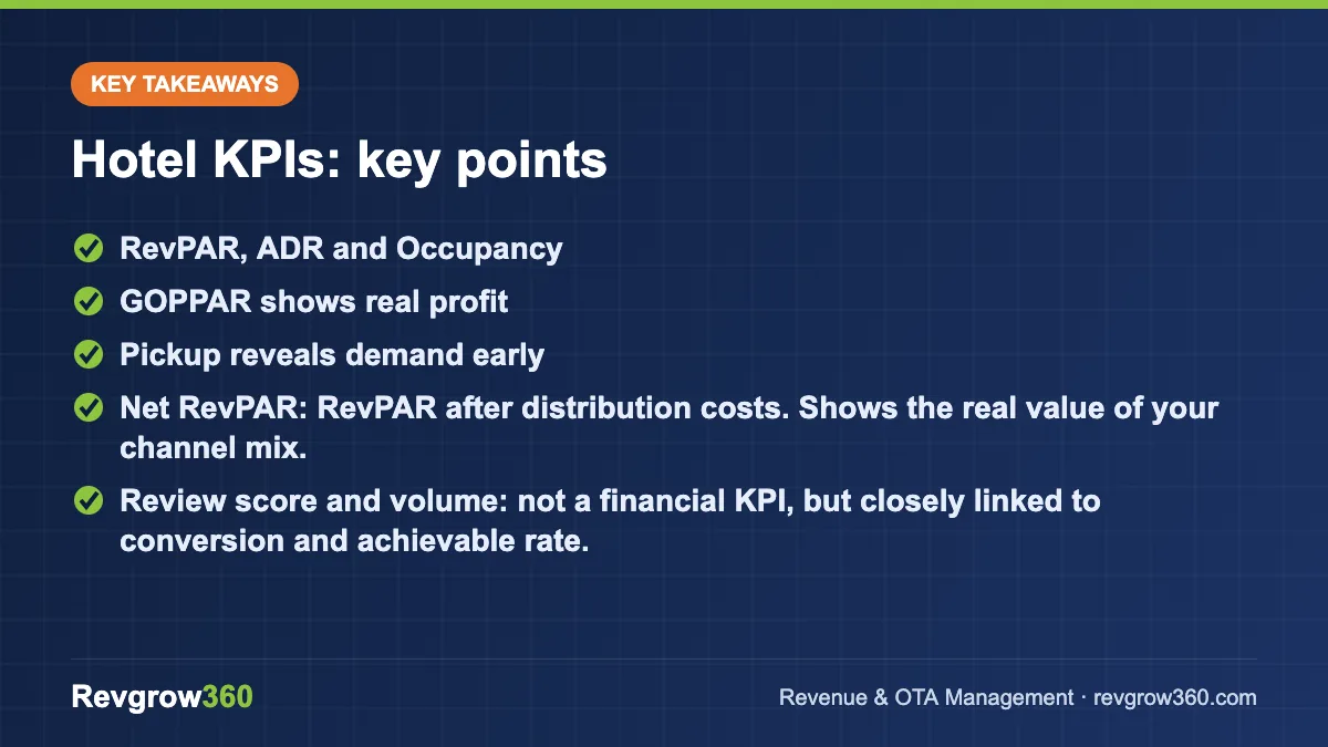 hotel kpis – key takeaways