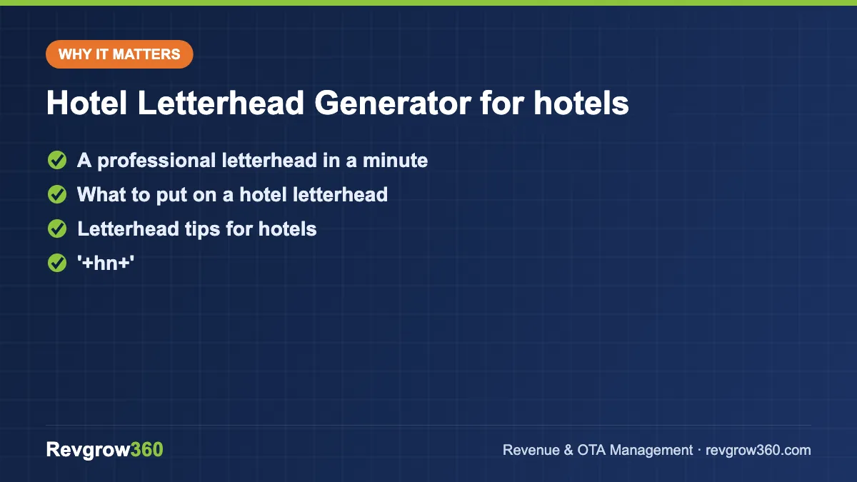 hotel letterhead generator tool formula hotel letterhead generator for hotels – key points