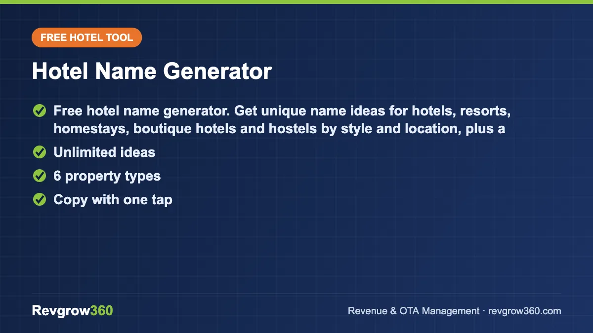 hotel name generator tool card hotel name generator – free online tool