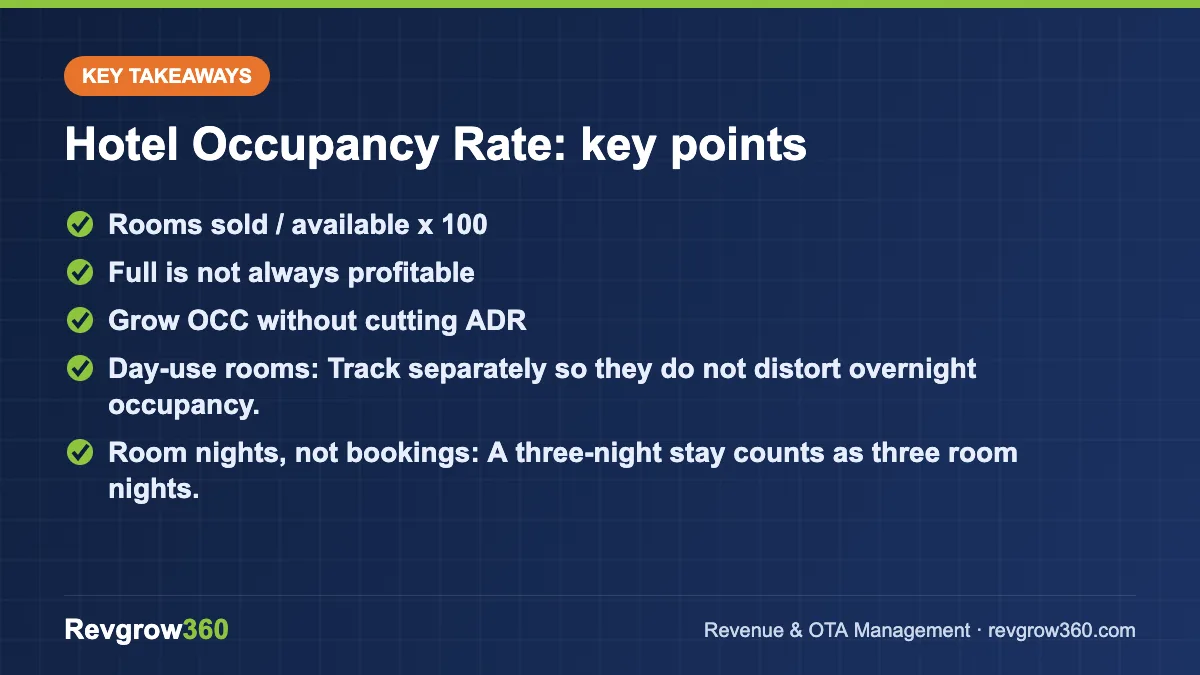 hotel occupancy rate – key takeaways
