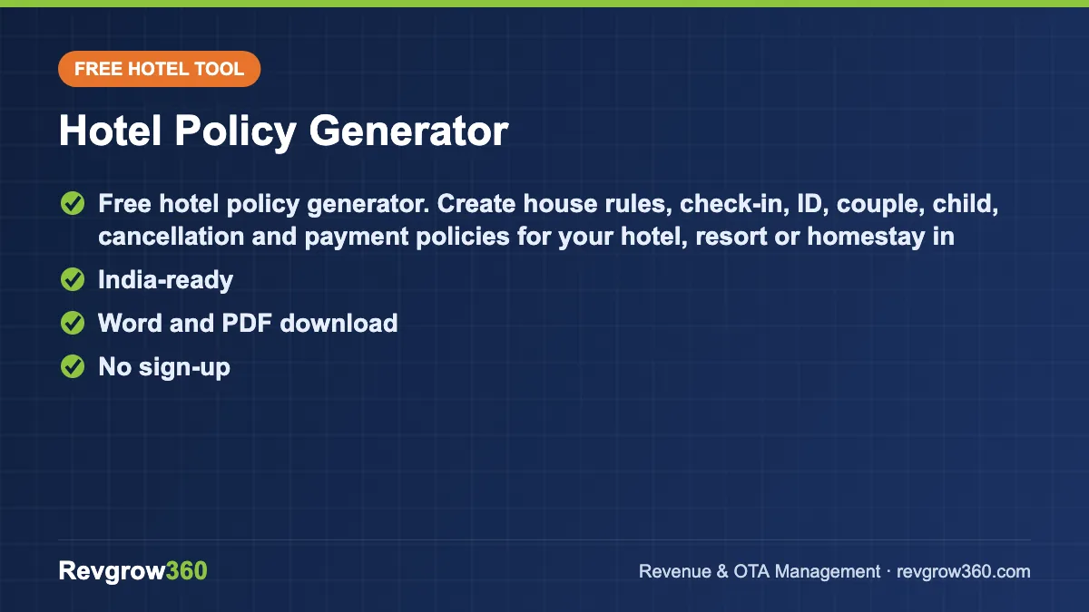 hotel policy generator tool card hotel policy generator – free online tool