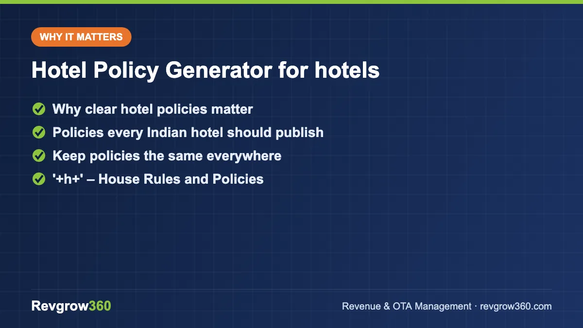 hotel policy generator tool formula hotel policy generator for hotels – key points