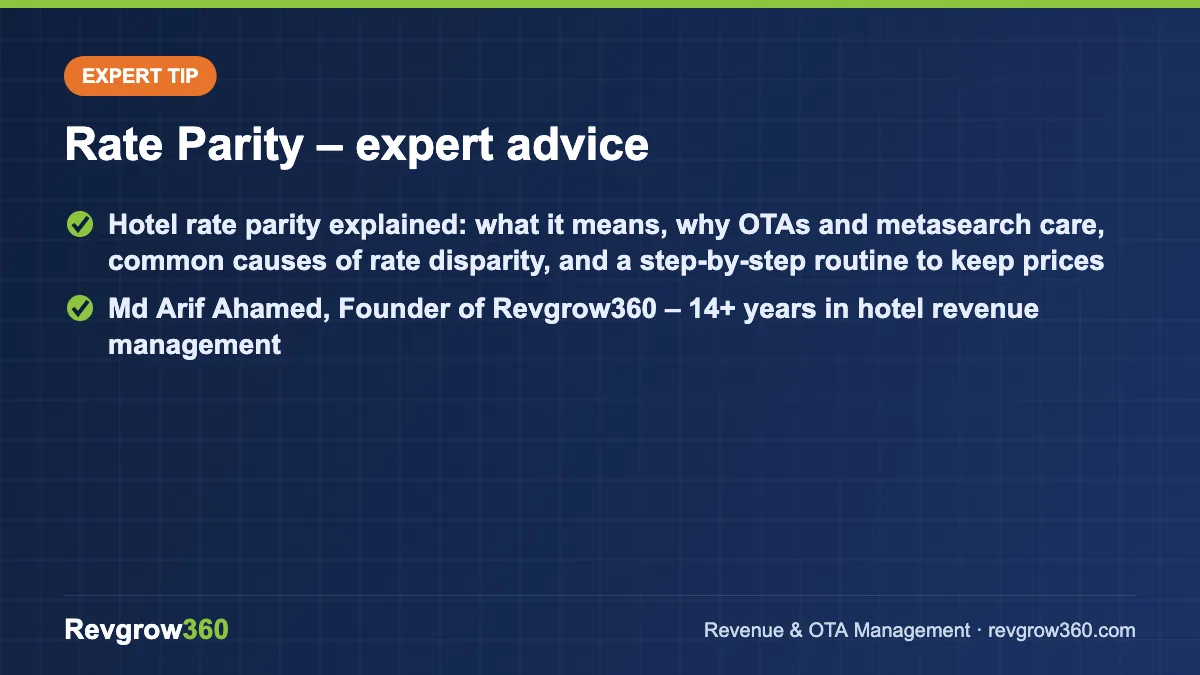 expert tip on rate parity