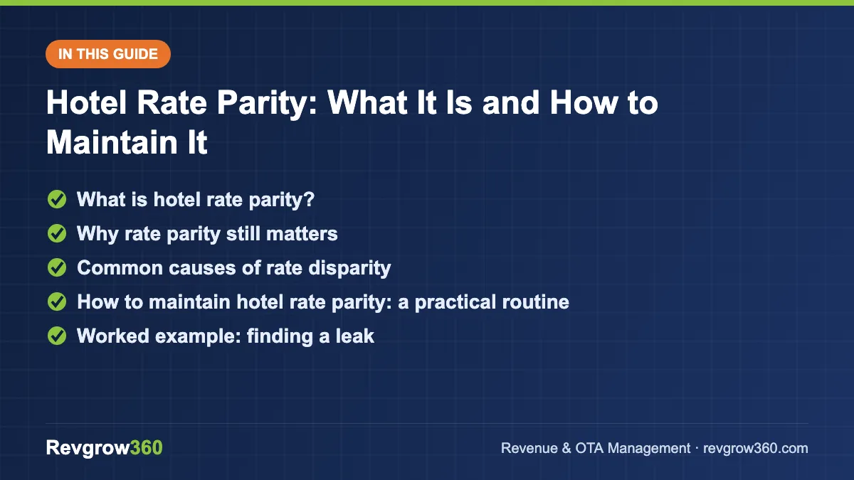 rate parity guide – topics covered