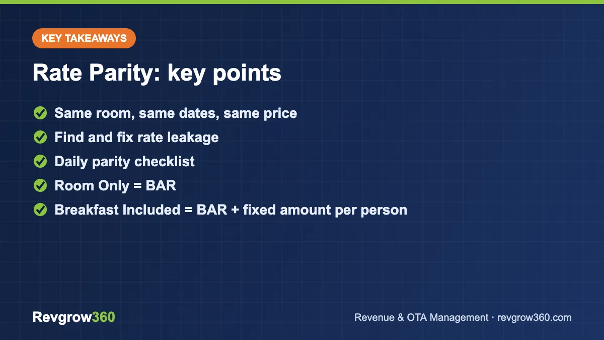 rate parity – key takeaways