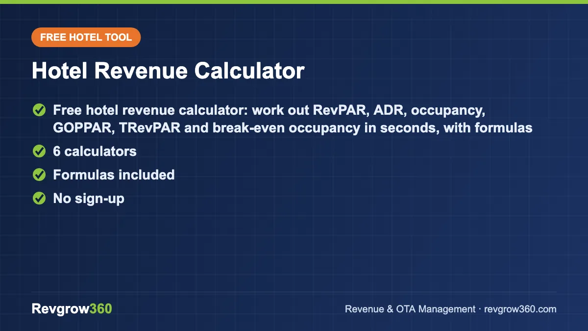 hotel revenue calculator tool card hotel revenue – free online tool