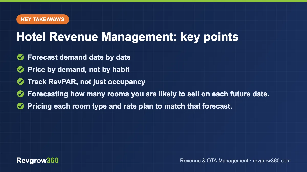hotel revenue management – key takeaways