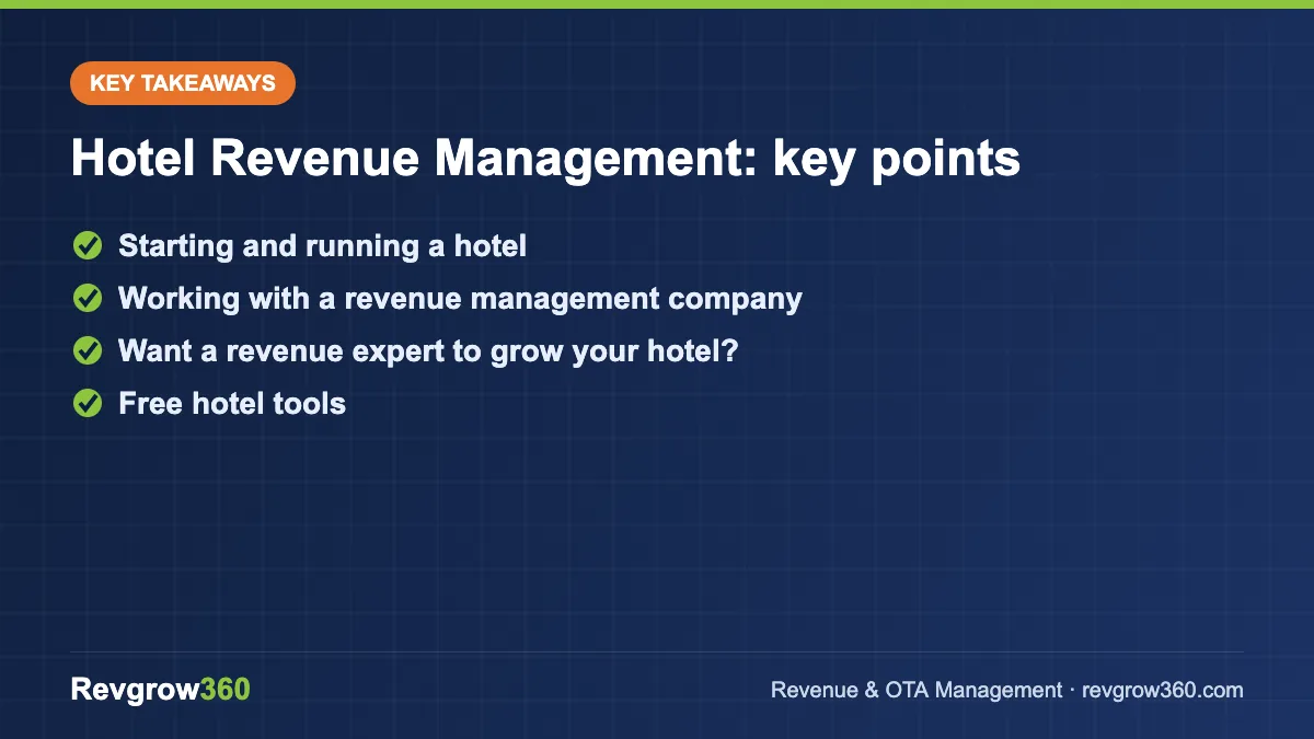 hotel revenue management – key takeaways