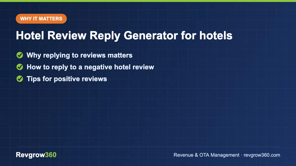 hotel review reply generator for hotels – key points