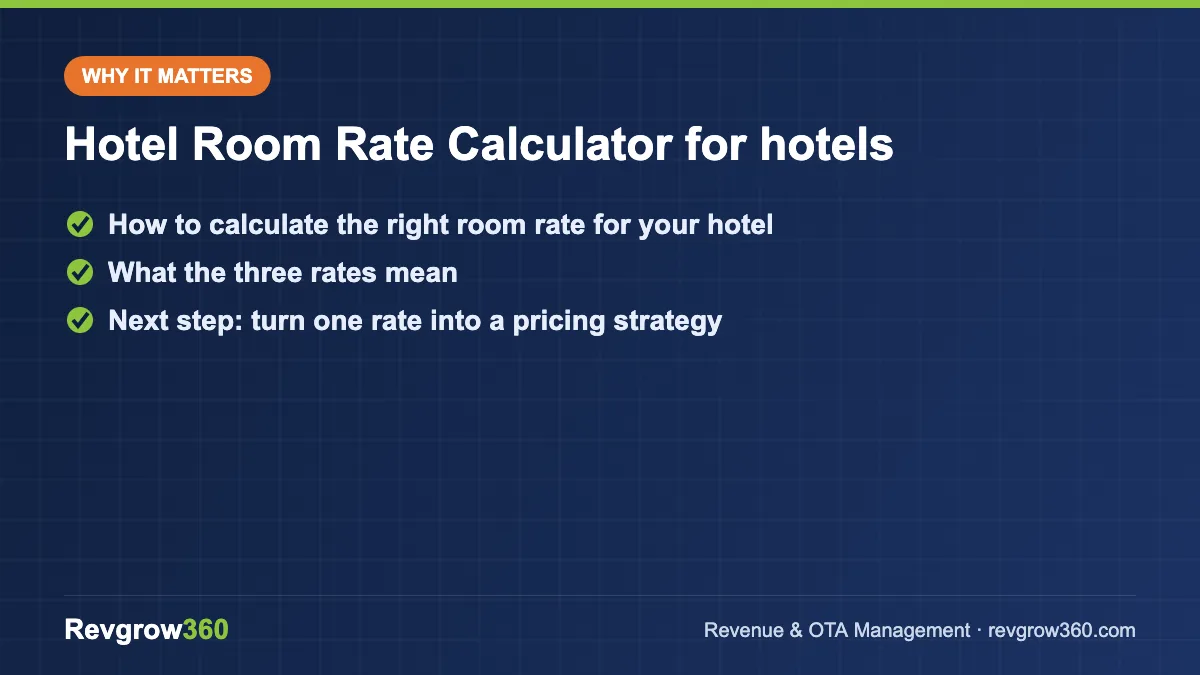 hotel room rate calculator tool formula hotel room rate calculator for hotels – key points
