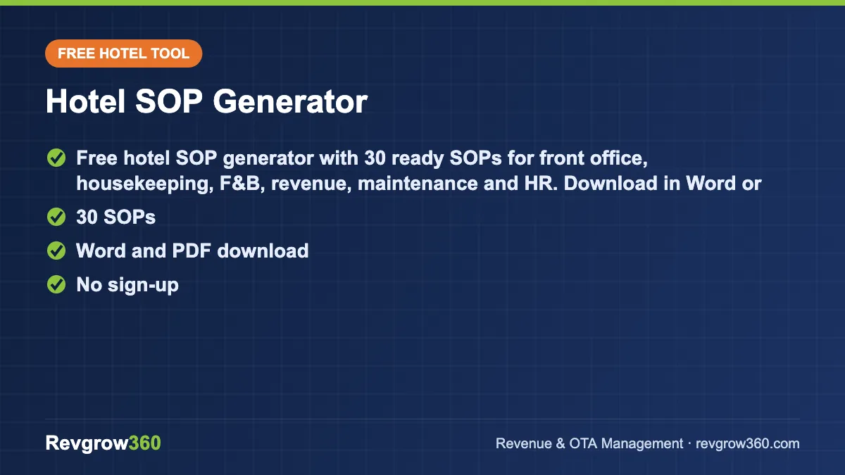 hotel sop generator tool card hotel sop generator – free online tool