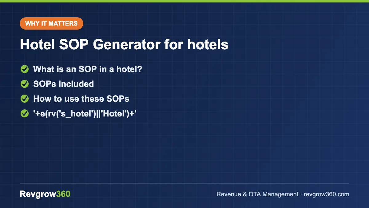 hotel sop generator tool formula hotel sop generator for hotels – key points