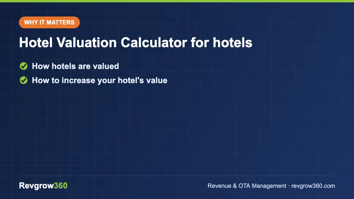 hotel valuation calculator tool formula hotel valuation calculator for hotels – key points