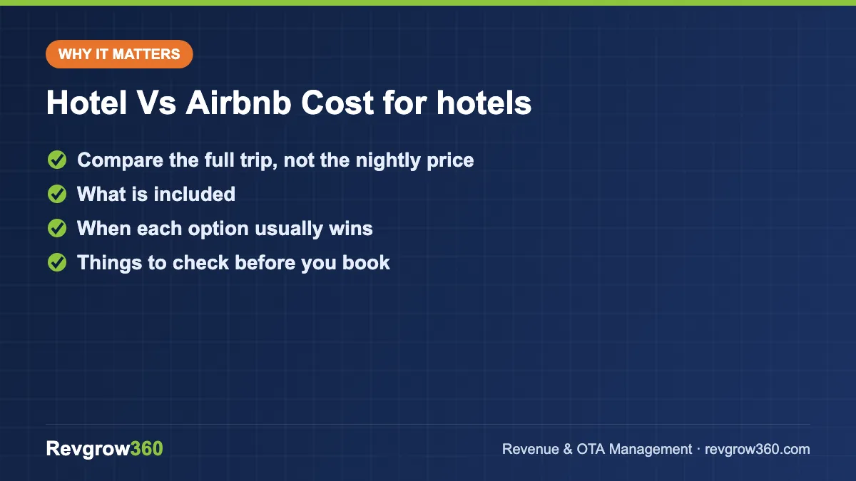 hotel vs airbnb cost for hotels – key points