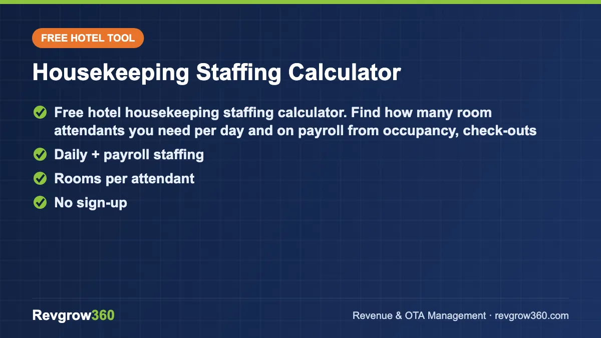 housekeeping staffing calculator tool card housekeeping staffing calculator – free online tool