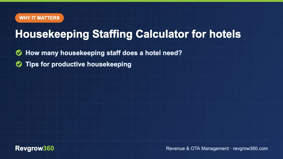 housekeeping staffing calculator tool formula housekeeping staffing calculator for hotels – key points