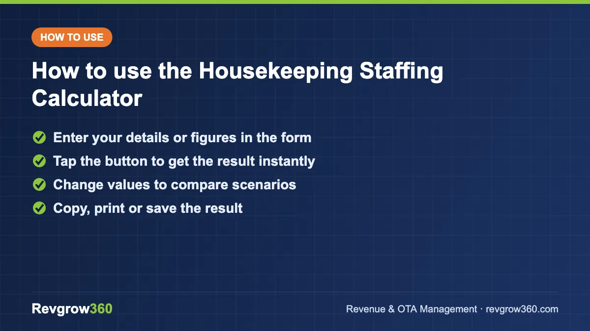 housekeeping staffing calculator tool steps how to use the housekeeping staffing calculator