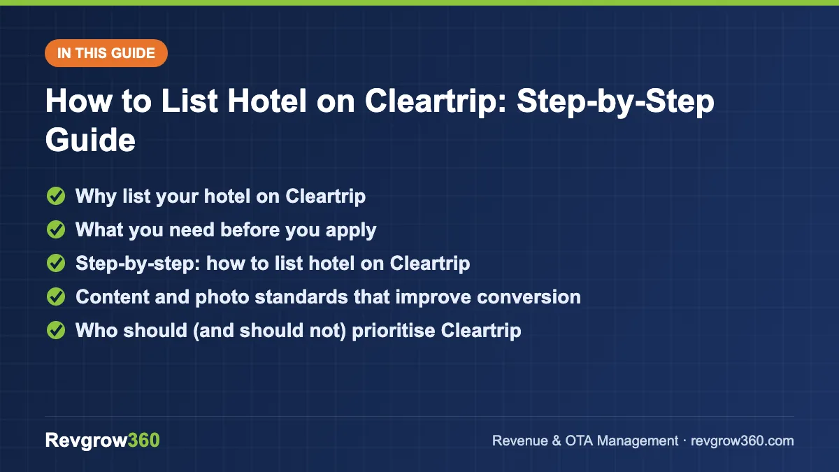 how to list hotel on cleartrip guide hotel on cleartrip guide – topics covered