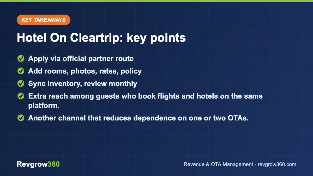 how to list hotel on cleartrip takeaways hotel on cleartrip – key takeaways